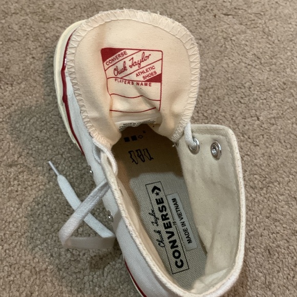 White Converse Chuck Taylor High Tops - Picture 6 of 7
